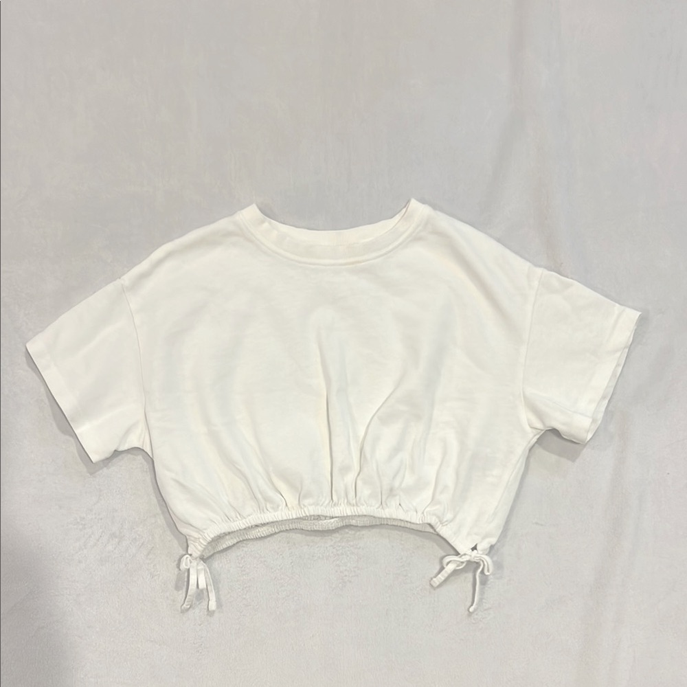Zara Girls white crop tee shirt